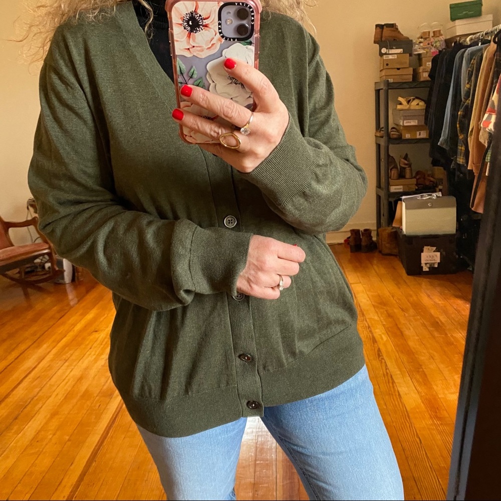 Brooks Brothers Cotton Green Sweater Cardigan - Picture 6 of 6